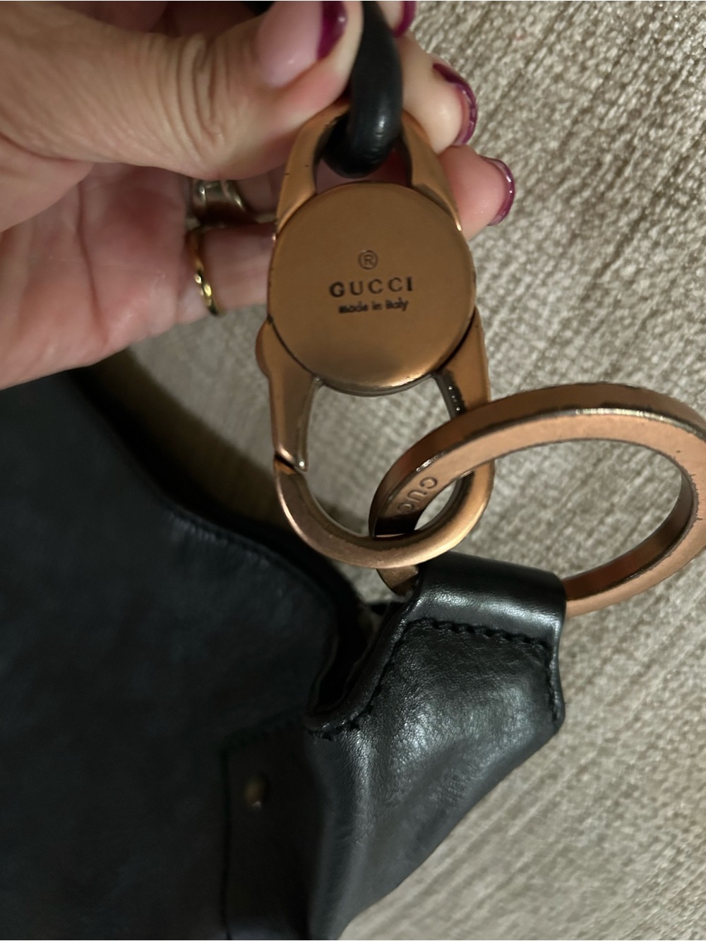 Gucci Moon Crescent Hobo Black calf skin leather with Champagne Gold Hardware - Picture 3 of 16